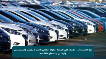 بيع السيارات.. تعرف على طريقة المزاد العلني لاقتناء بورش ومرسيدس ونيسان بأسعار منافسة